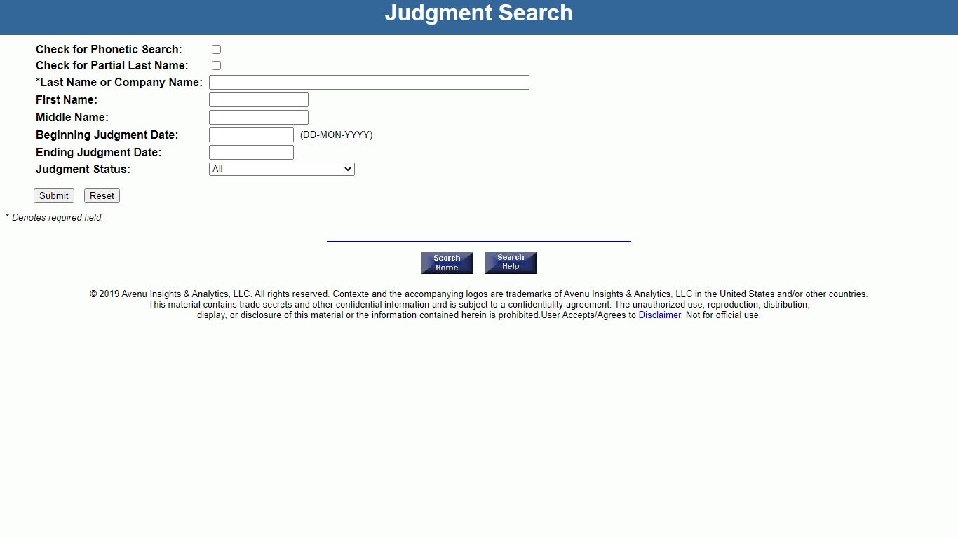 Judgment Search - Delaware